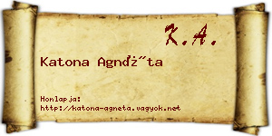 Katona Agnéta névjegykártya